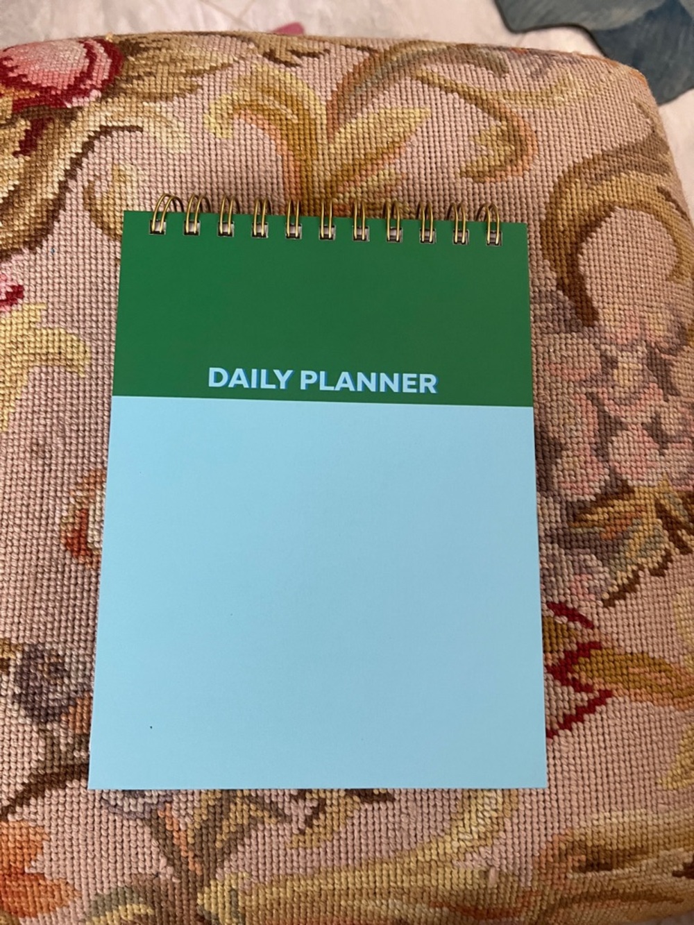 Daily Planner - Green and Light Blue Spiral Notebook